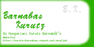 barnabas kurutz business card